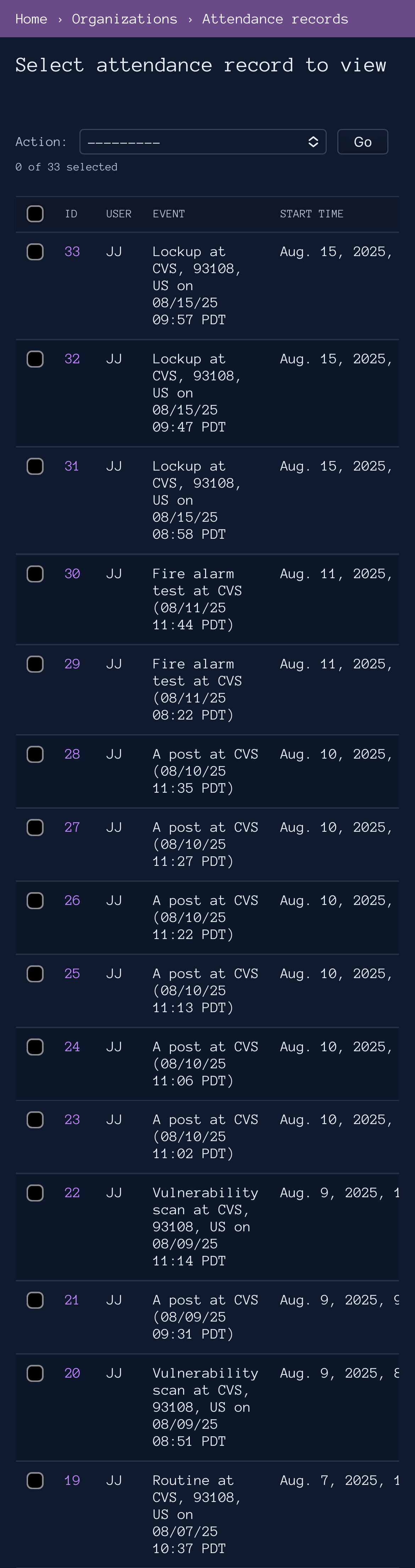 User asset list scroll demo