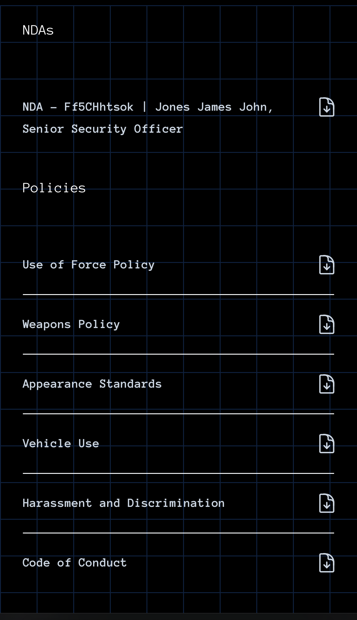 Employee policy access view