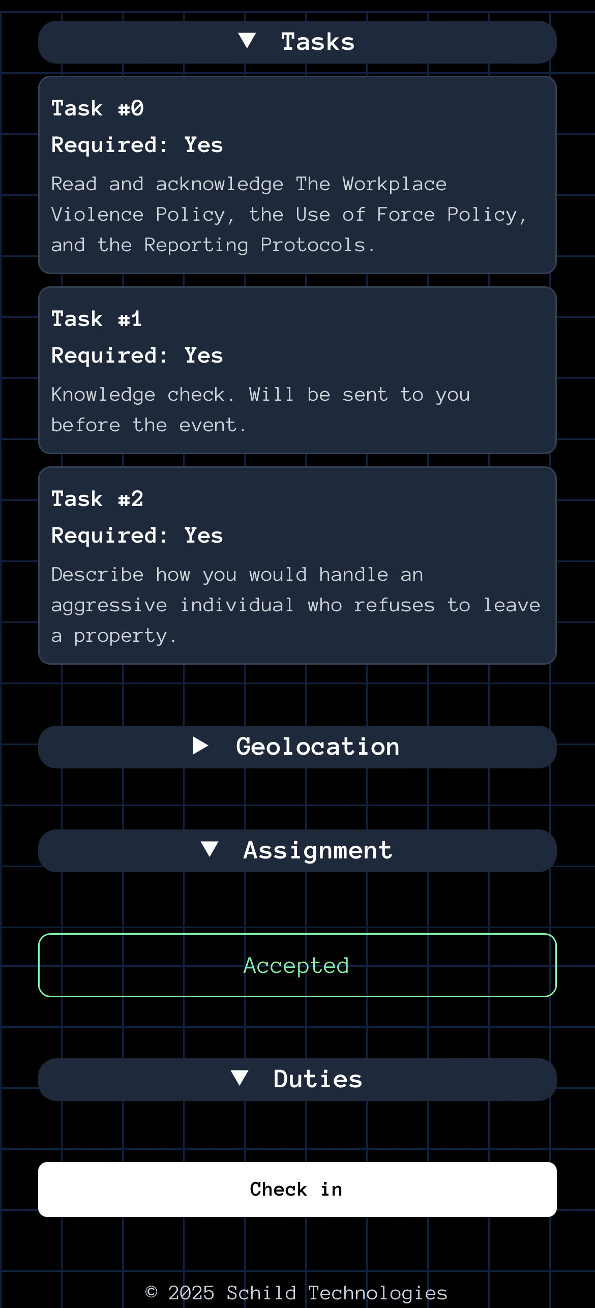 Training session user view